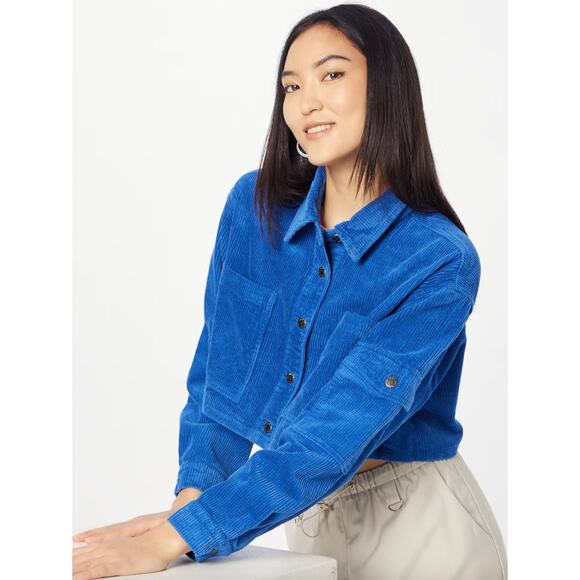 EUC Nasty Gal Royal‎ CobBlue Corduroy Cropped Jacket - Picture 5 of 16